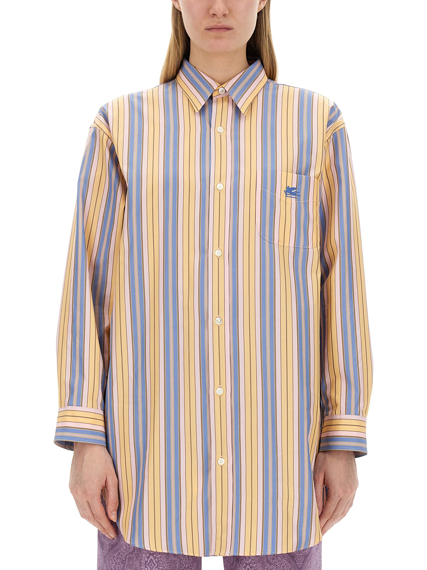 ETRO    PEGASUS COTTON POPLIN SHIRT