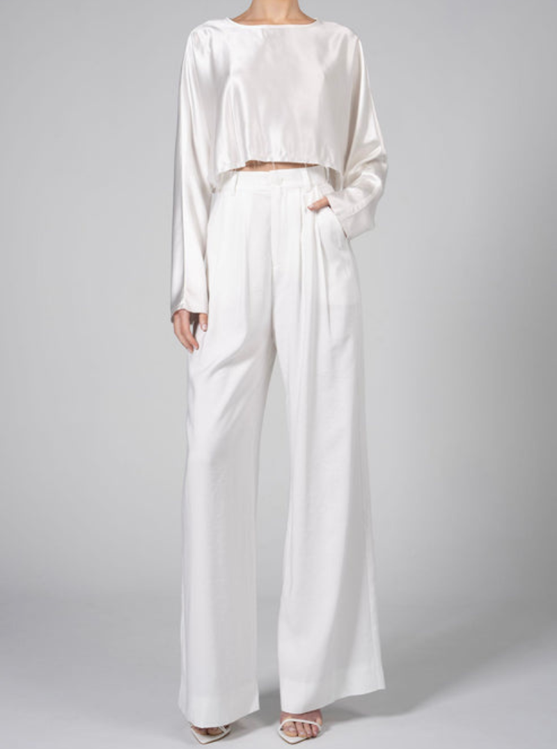 Fabi Wide Leg Pant in White