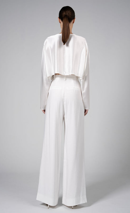 Fabi Wide Leg Pant in White