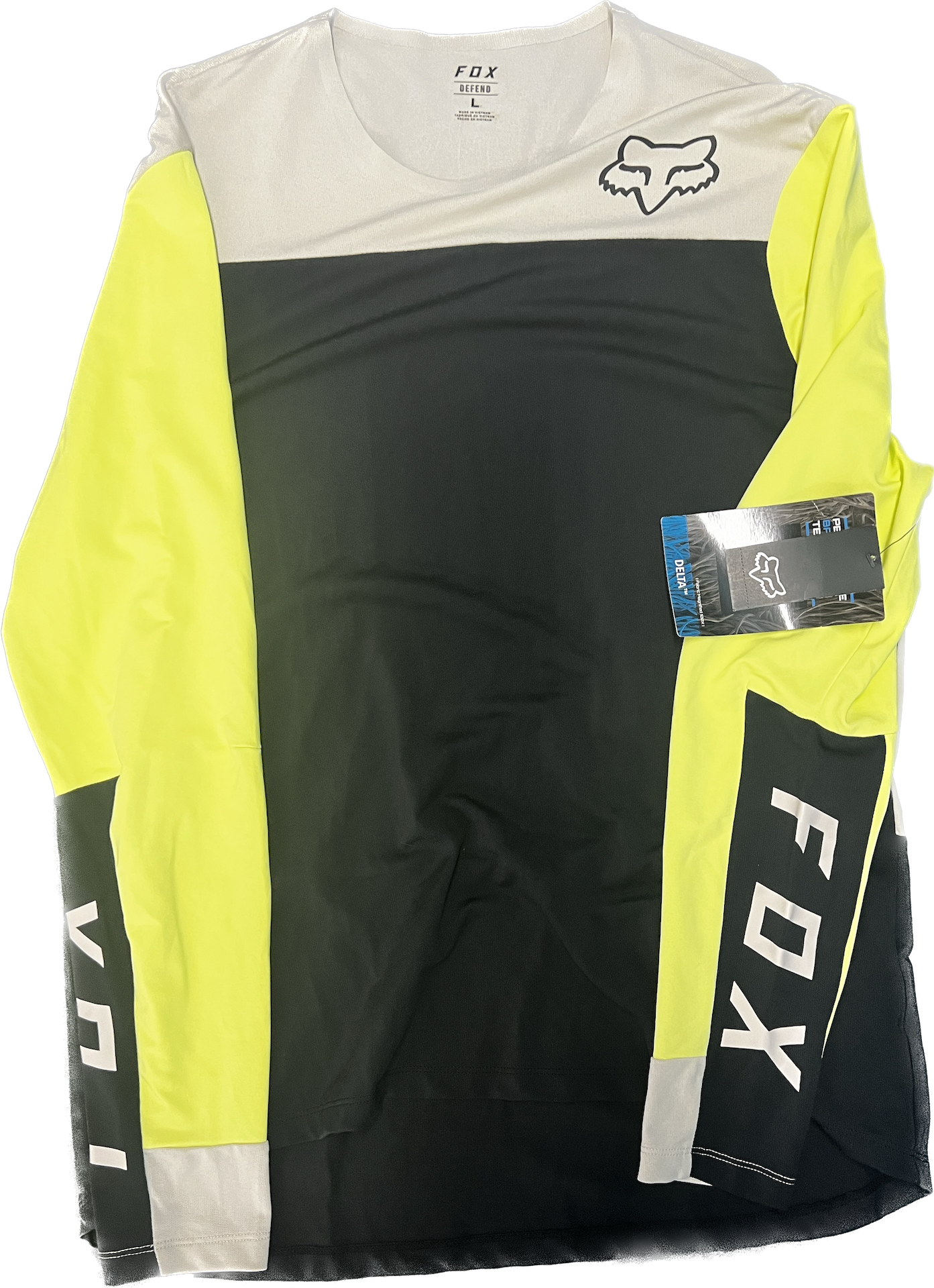 Fox Defend Delta Long Sleeve Mountain Bike Jersey Size Large Black