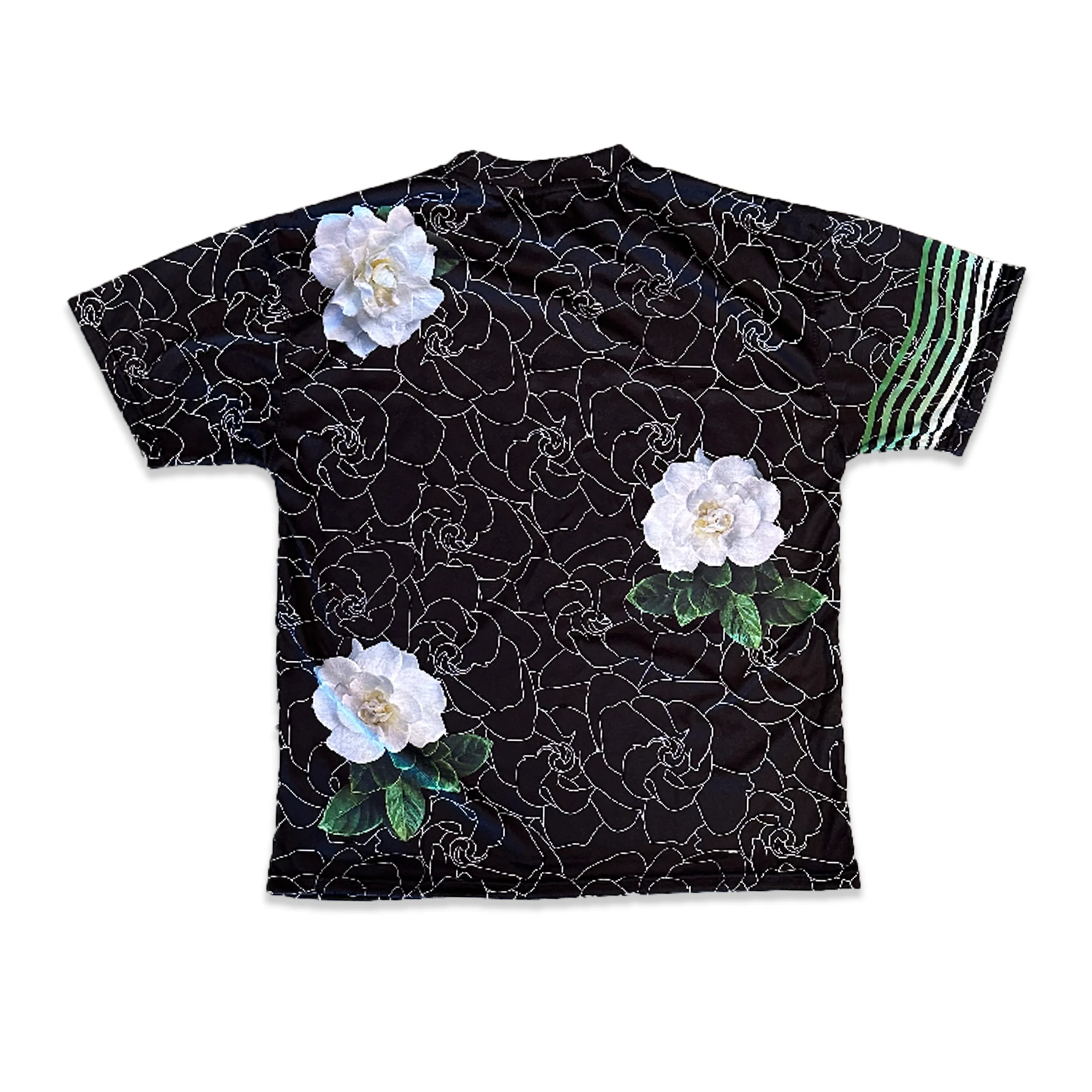 Gardenia All over print shirt. (black)