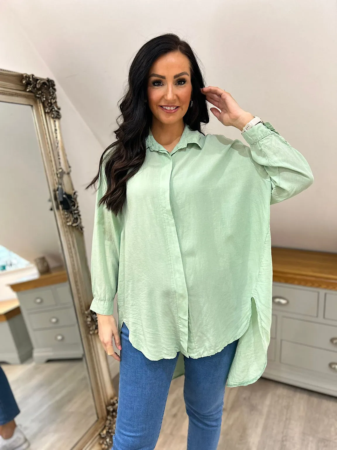 Green Sequin Star Blouse Simone