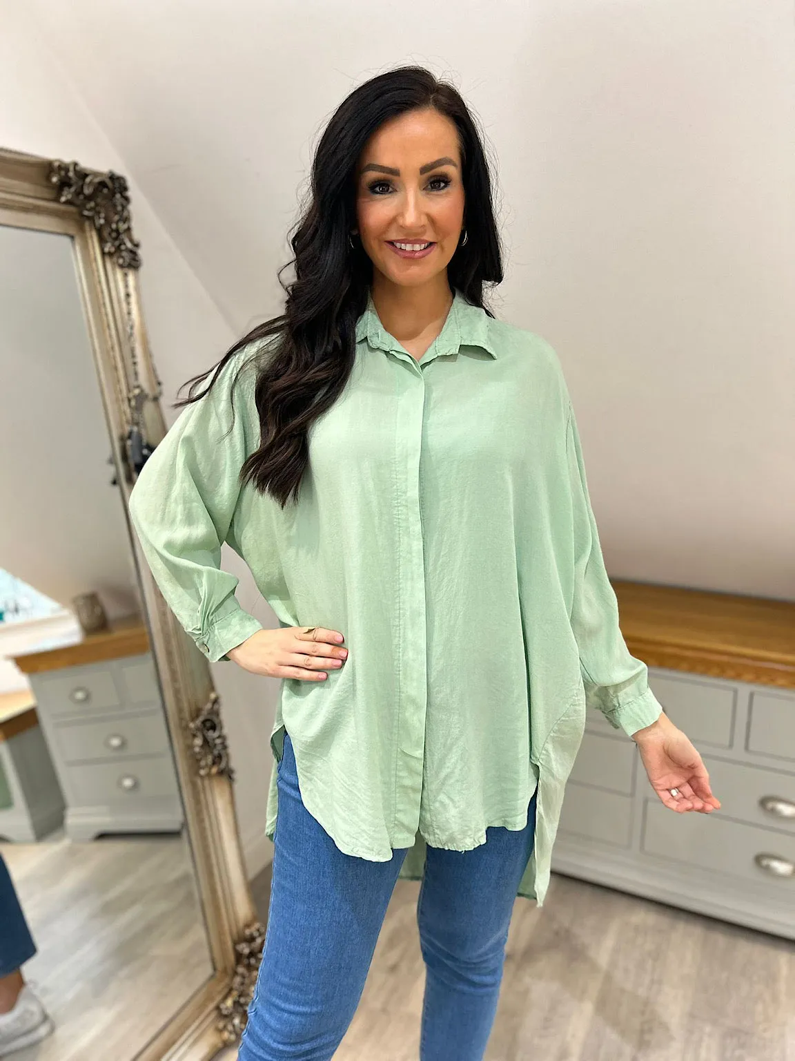 Green Sequin Star Blouse Simone