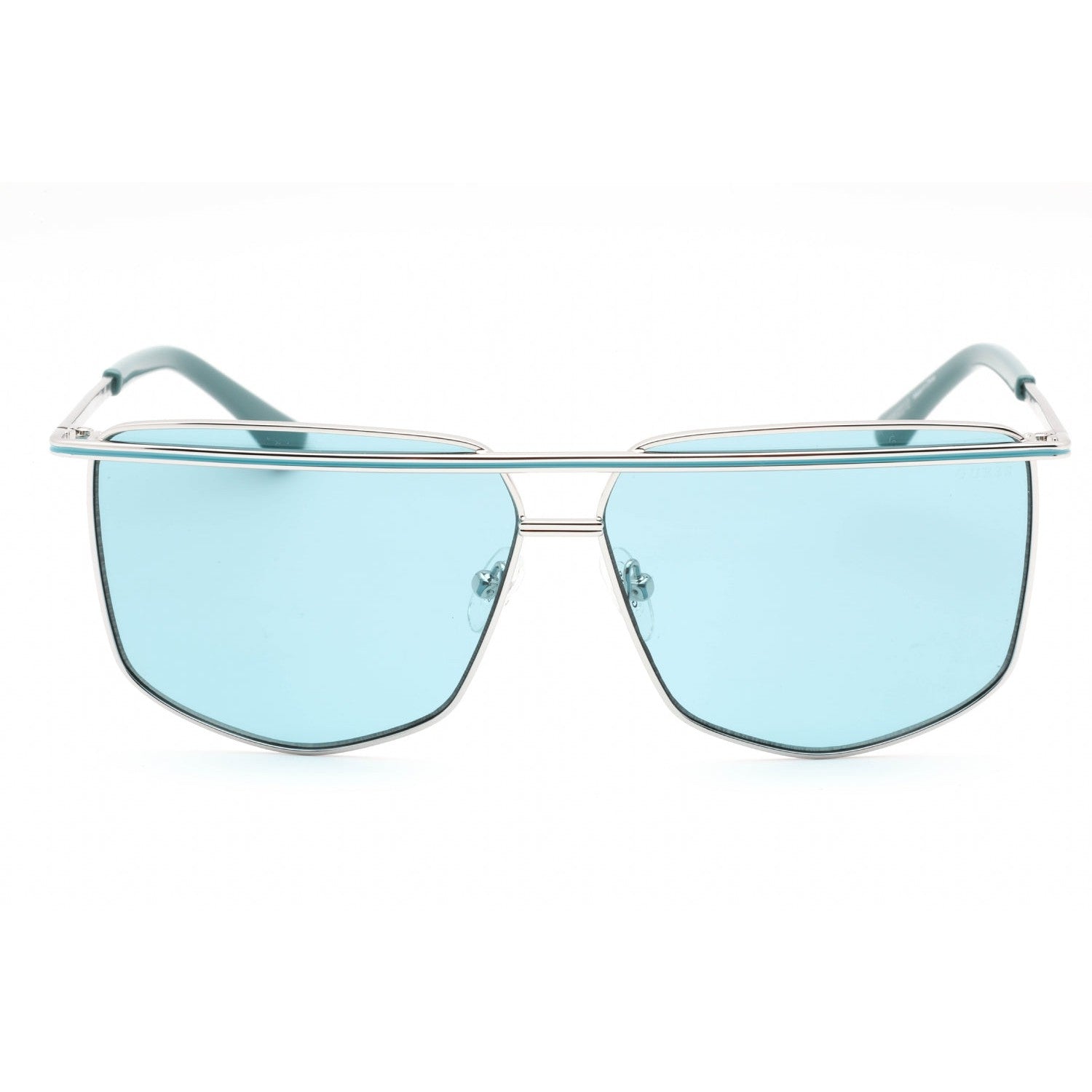 Guess GU7851 Sunglasses Shiny Light Nickeltin / Blue Women's