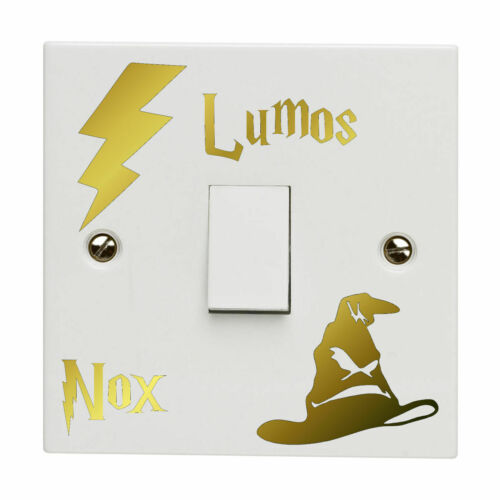 Harry Potter Light Switch Sticker Decal Lumos Nox Lightswitch Vinyl Black Gold