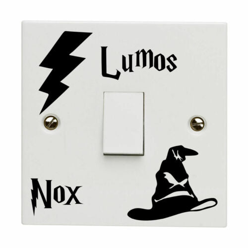 Harry Potter Light Switch Sticker Decal Lumos Nox Lightswitch Vinyl Black Gold