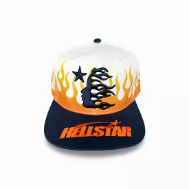 Hellstar Sports Snapback Hat 'Flame Vintage' Cream / Navy SS24