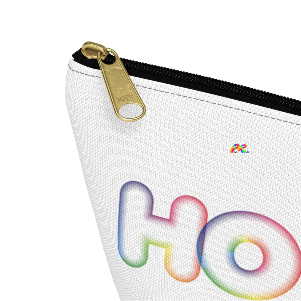 Hoops White Makeup Bag