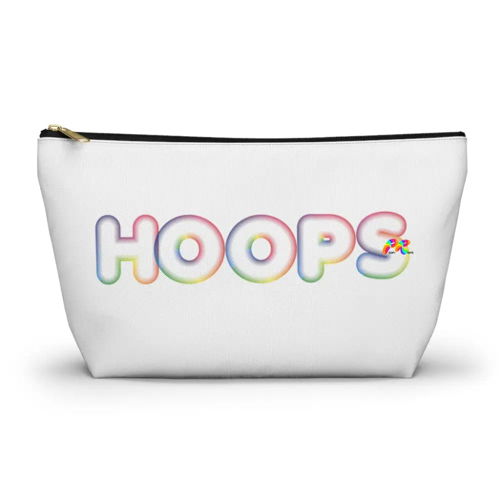 Hoops White Makeup Bag