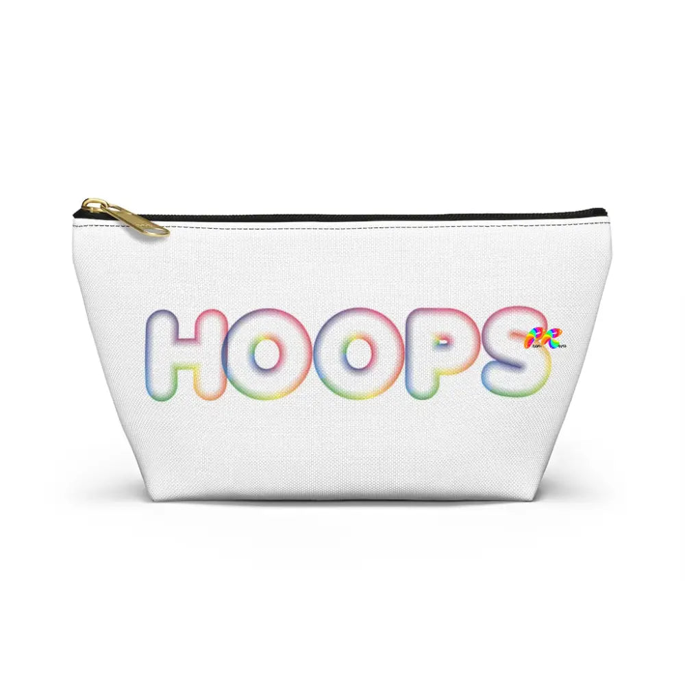 Hoops White Makeup Bag