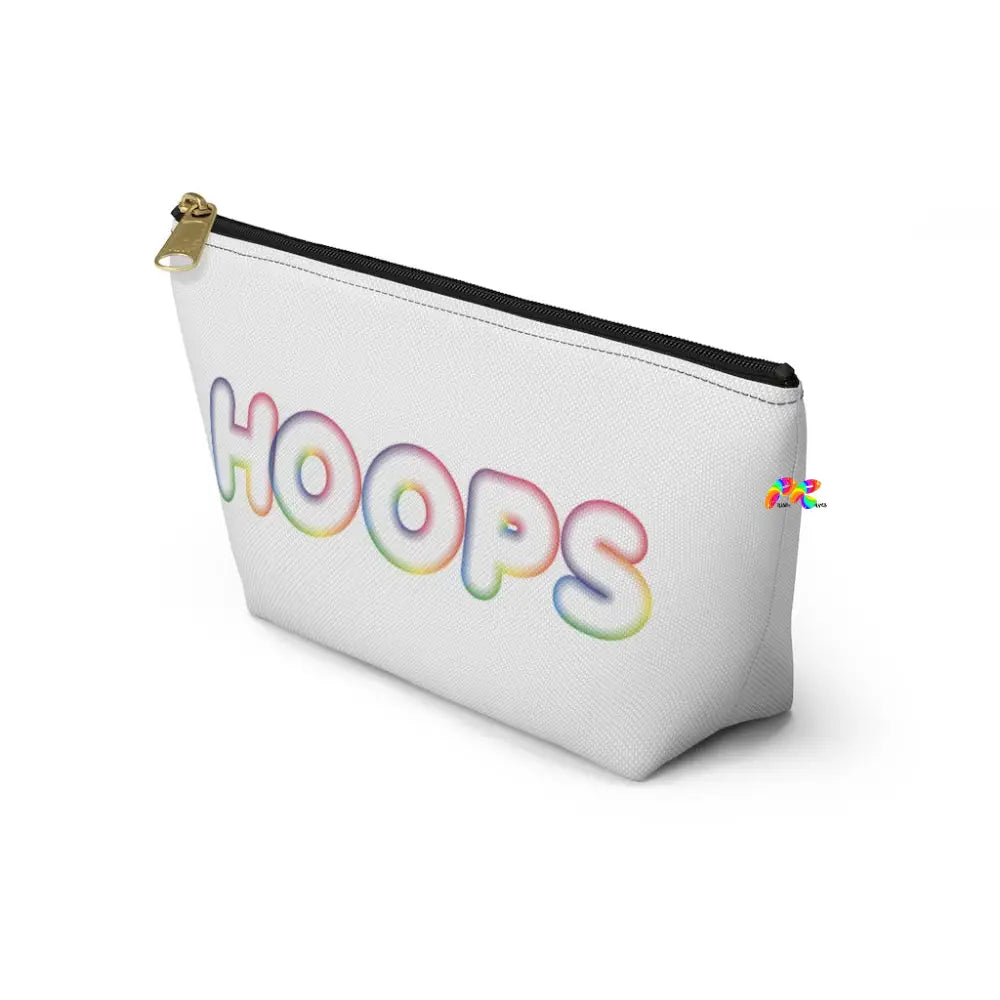 Hoops White Makeup Bag