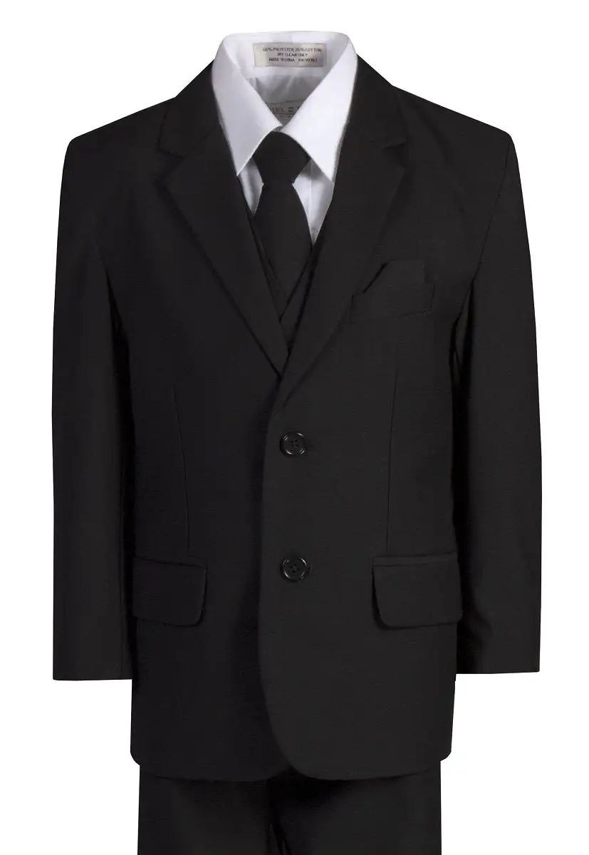 Husky Boys 6 Piece 2 Button Suit with Neck Tie and Pocket Square