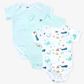 Infant Boys Cotton Poplin Romper Set-mIX