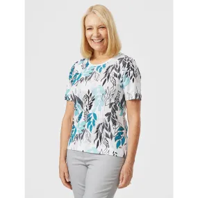 Java Leaf All Over Print Short Sleeve Top