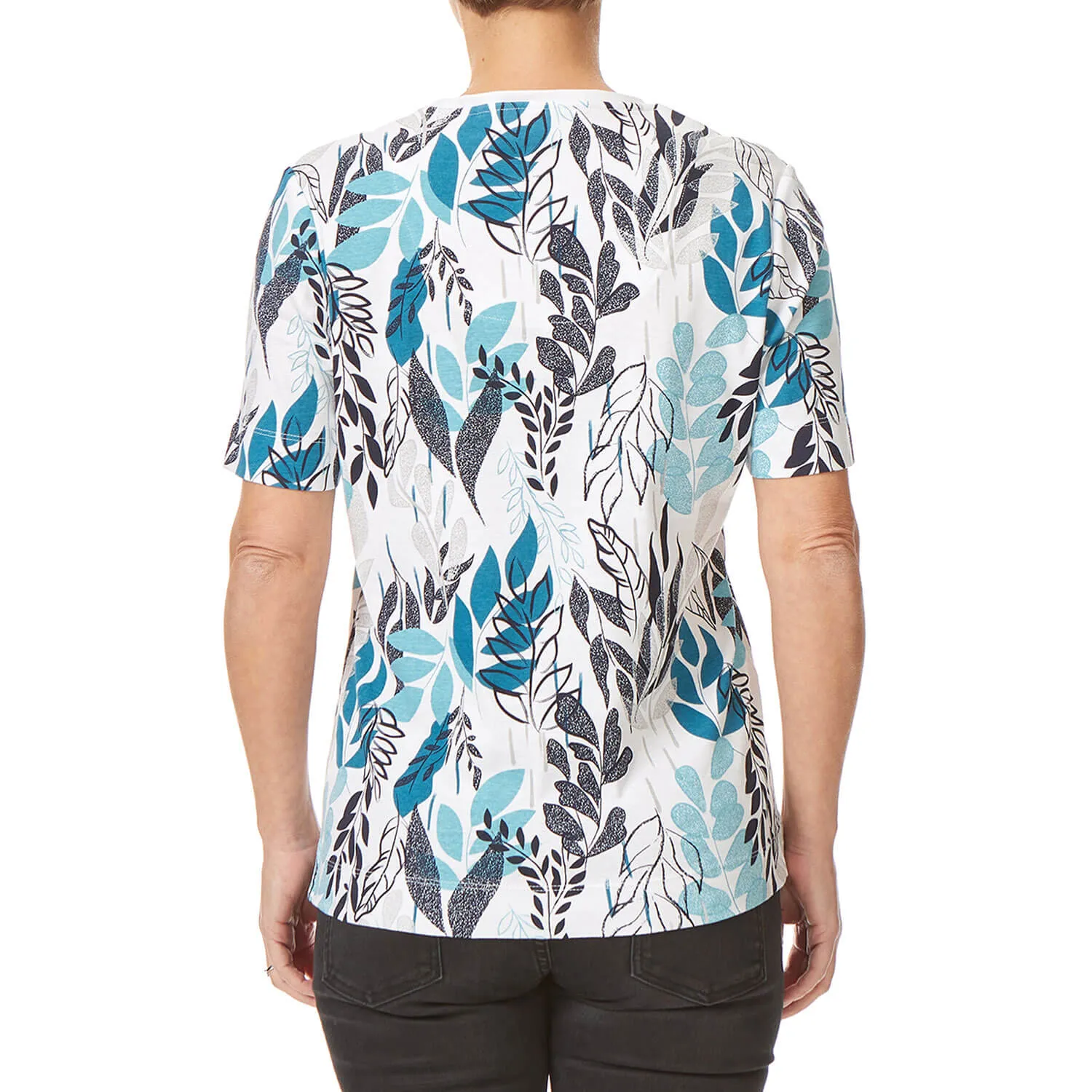 Java Leaf All Over Print Short Sleeve Top