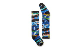 Junior Ski Zero Cushion Skication Print Over The Calf Socks - Blue