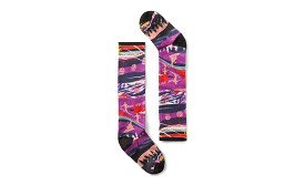 Junior Ski Zero Cushion Skication Print Over The Calf Socks - Purple