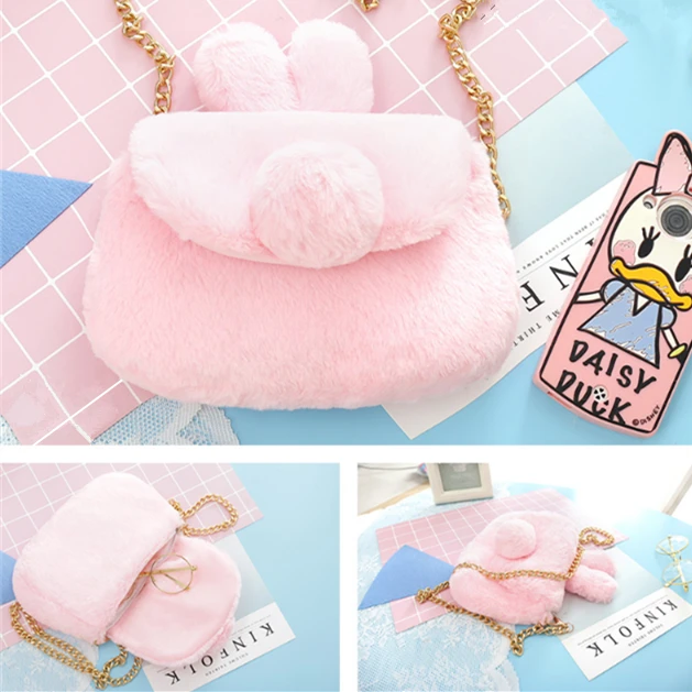 Kawaii Plush Bunny Ear Shoulder Bag AD12163