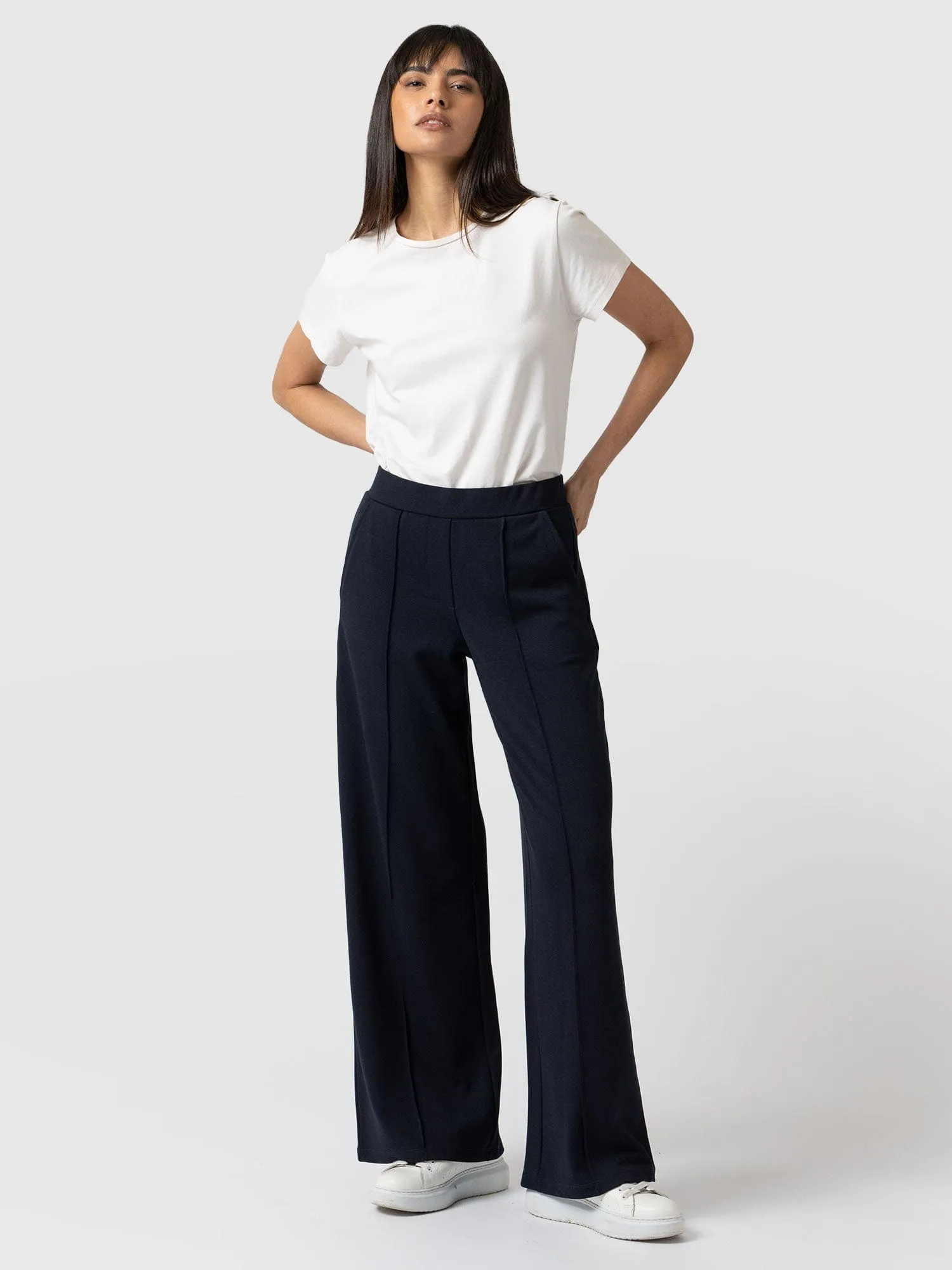 Keller Wide Leg Pant - Navy