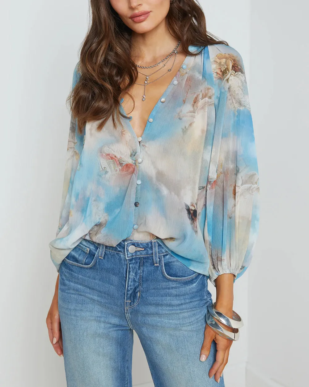 Light Blue Renaissance Teagan Blouse