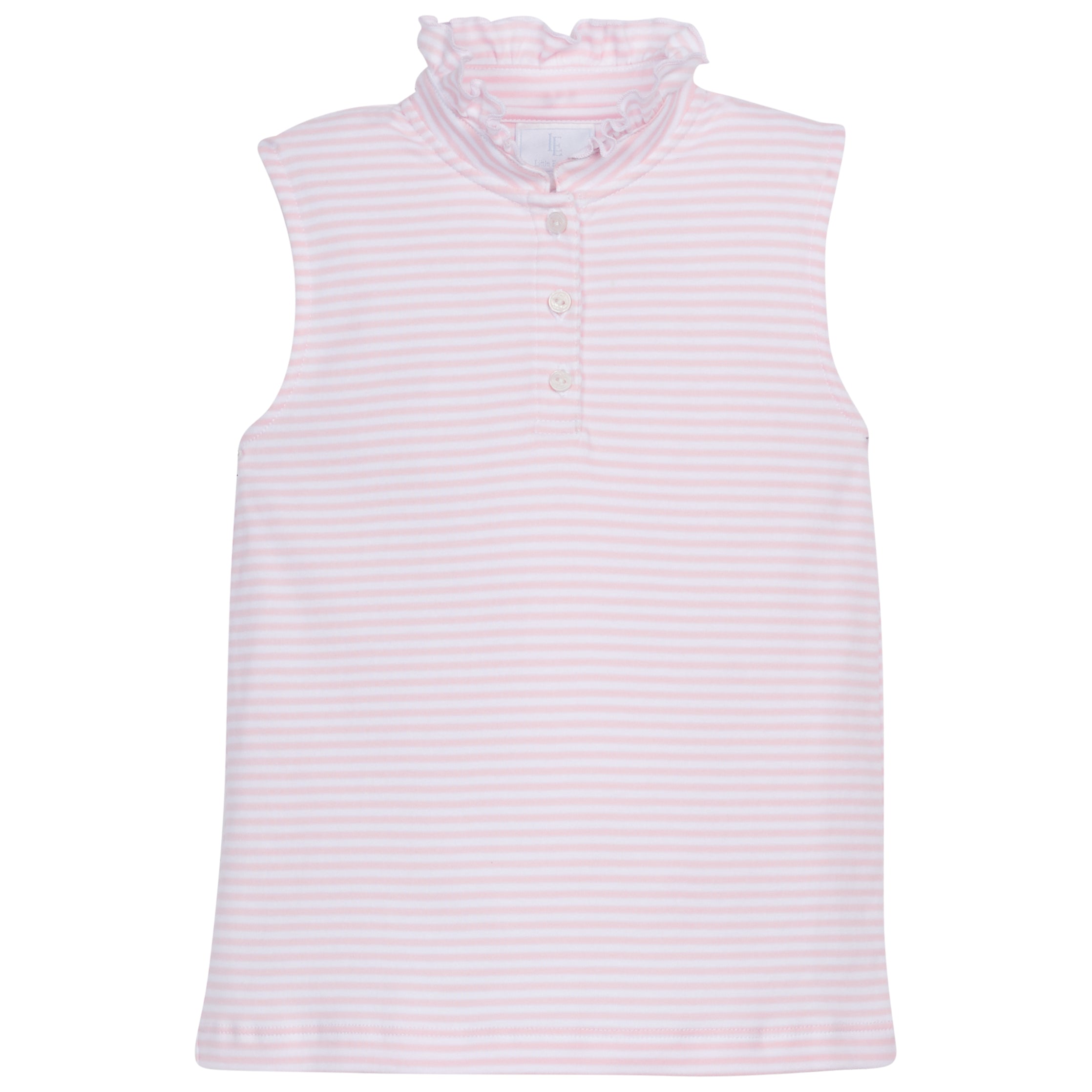 Little English - Sleeveless Hastings Polo - Pink Stripe