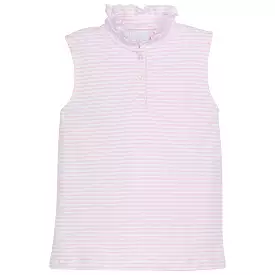 Little English - Sleeveless Hastings Polo - Pink Stripe