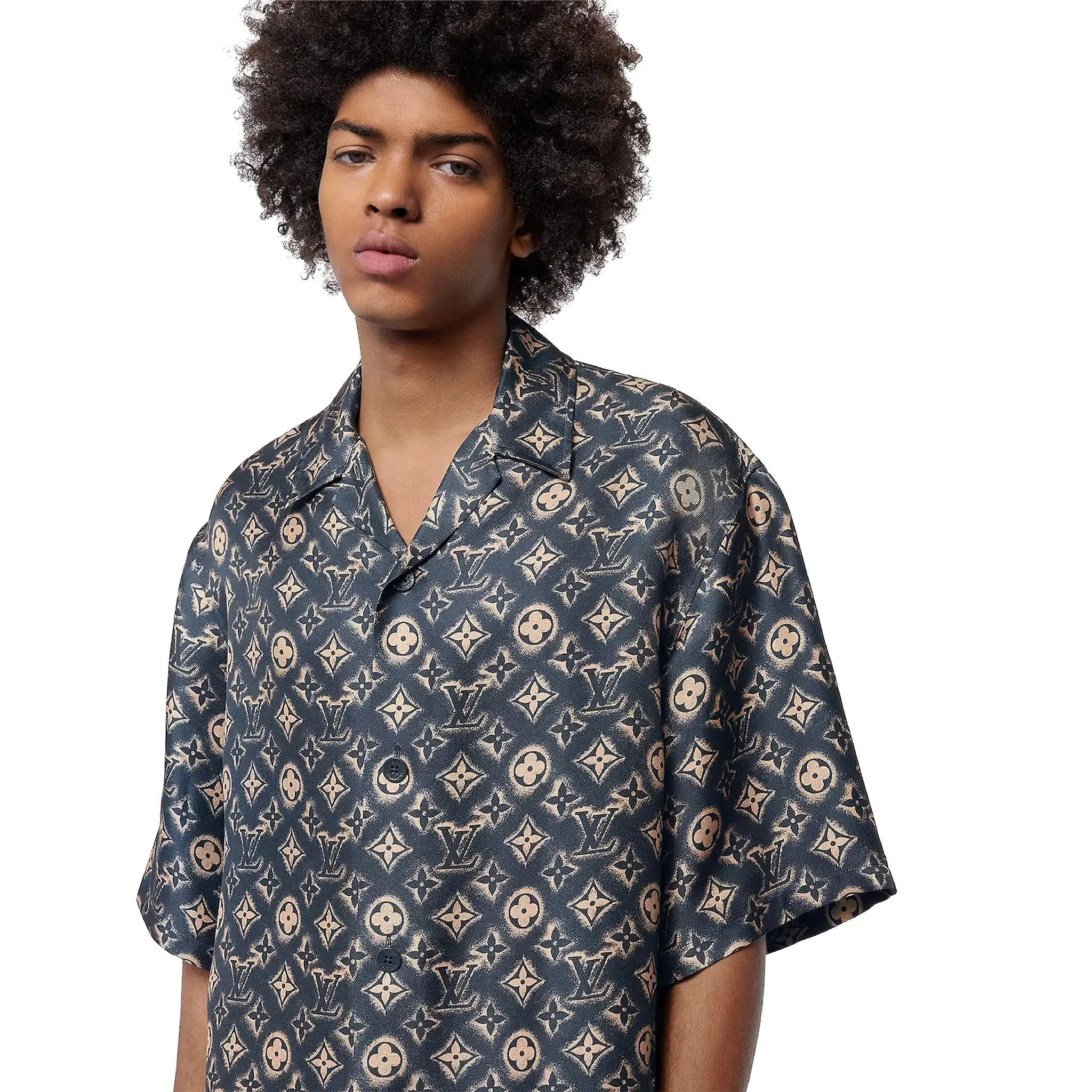 Louis Vuitton Monogram Silk Short Sleeved Shirt