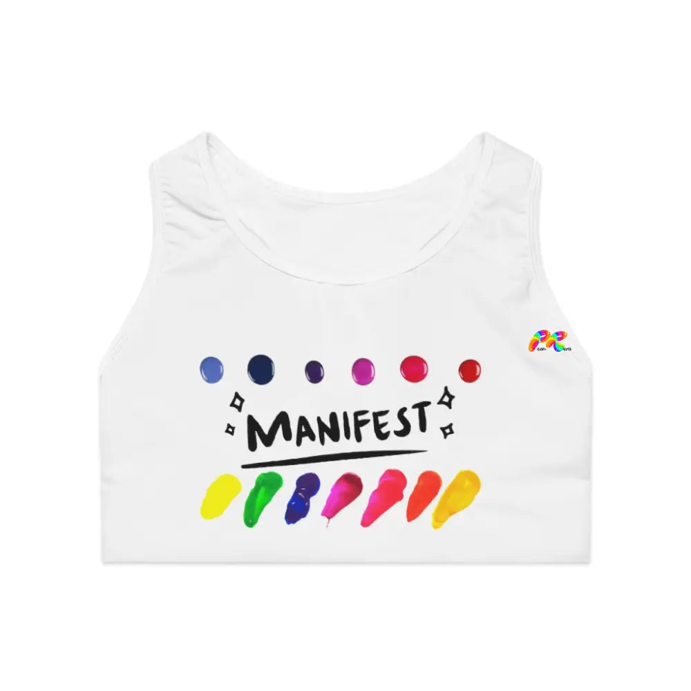 MANIFEST Rainbow Paint Sports Bra