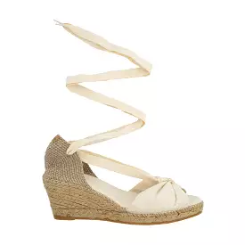 Medium Linen Heel Wedge Espadrille for Women - Piera-5