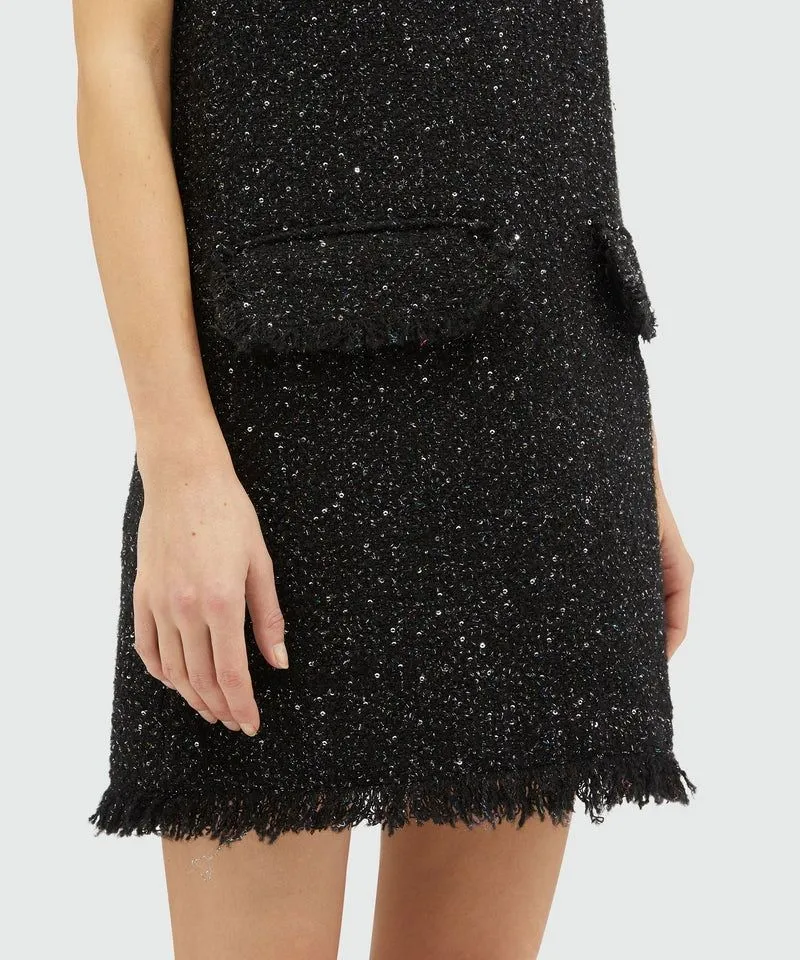 MSGM Chic Black Mini Suit Dress