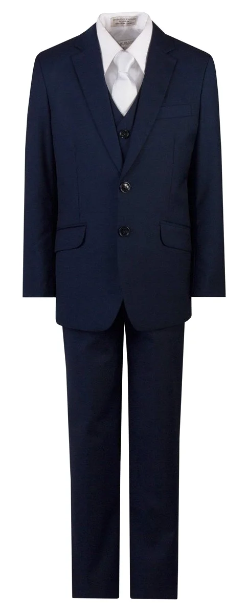 Navy Blue Slim Fit Religious Suit Neck Tie Toddlers Boys and Youth Sizes