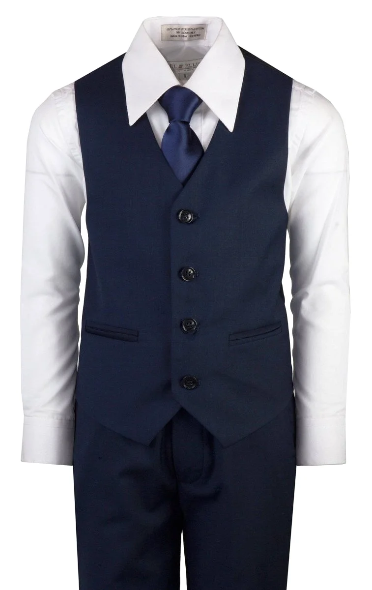 Navy Blue Slim Fit Religious Suit Neck Tie Toddlers Boys and Youth Sizes