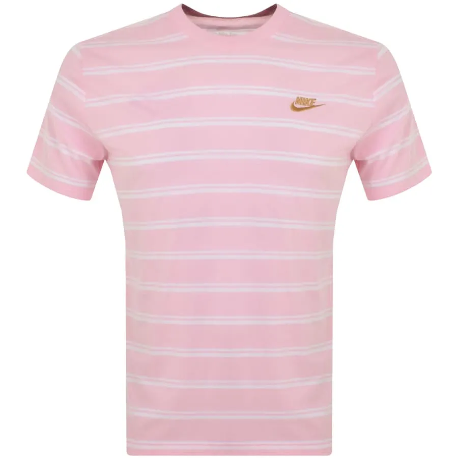 Nike Club Stripe T Shirt Pink