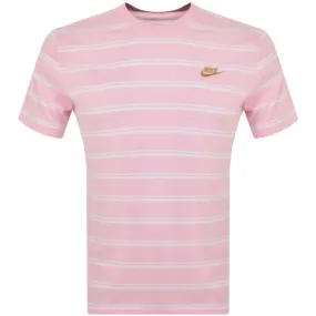 Nike Club Stripe T Shirt Pink