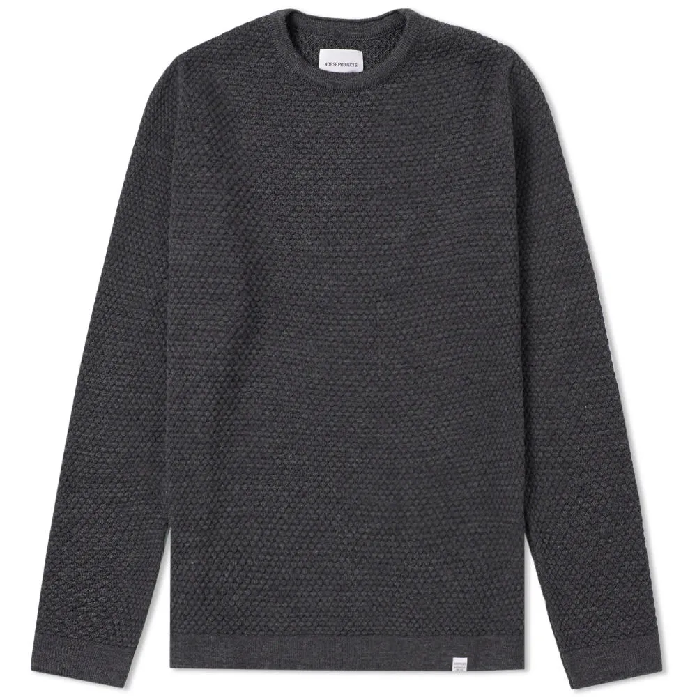 Norse Projects Skagen All Over Bubble KnitCharcoal Melange