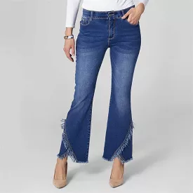 OMG Zoey Zip Wide Leg Crossover Fringe Bottom