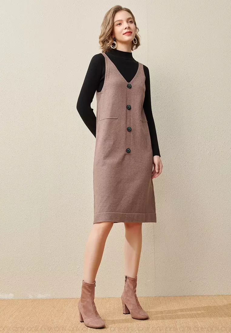 ONX.HK (2PCS) Simple Matching Knitted Dress Suit