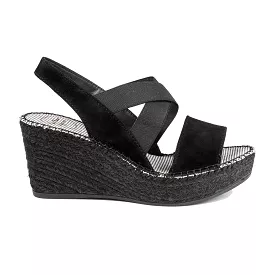 Open Toe Wedge Espadrille for Women in Suede Leather - Loe-A