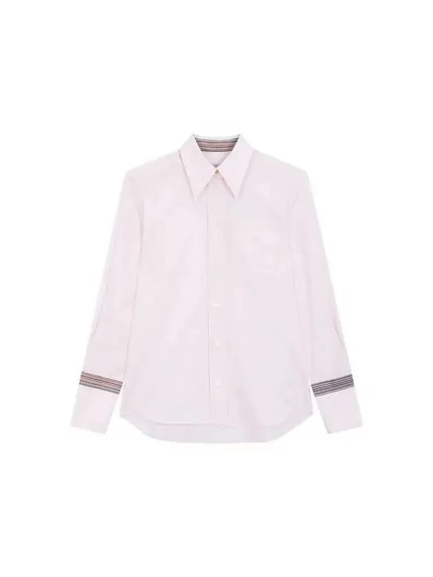 Overseas Station Season Big Chance 8 18 Women s Stripe Decorated Cotton Shirt Pink 271686