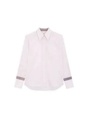 Overseas Station Season Big Chance 8 18 Women s Stripe Decorated Cotton Shirt Pink 271686