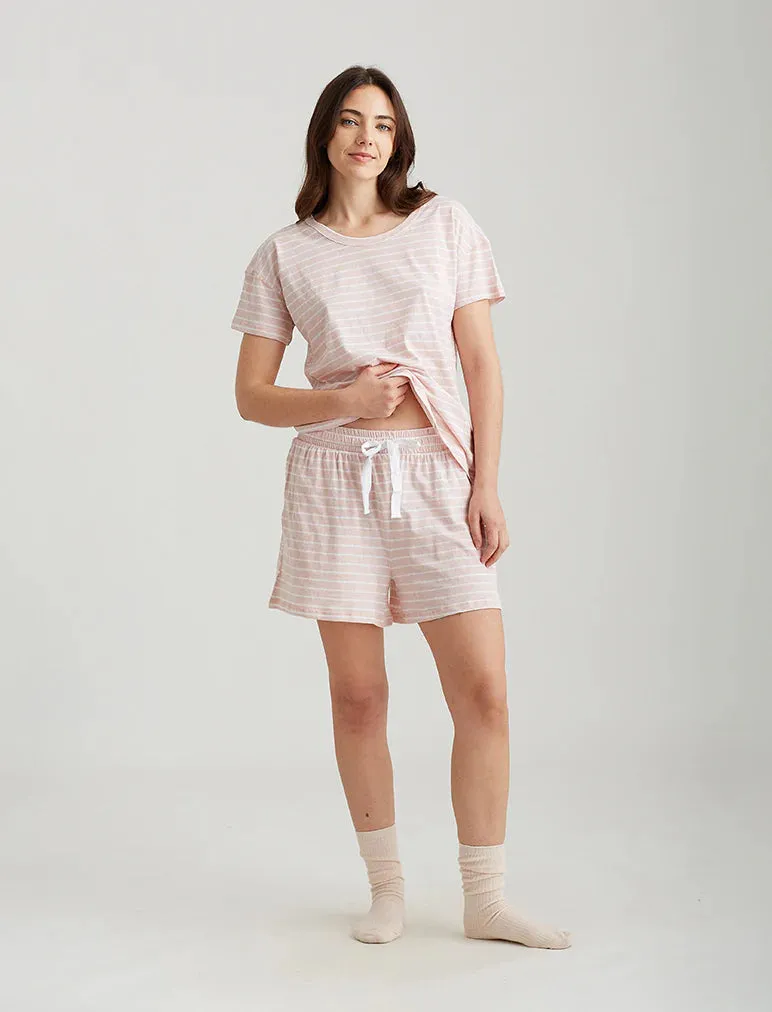 Papinelle - Jada Organic Cotton Stripe Box PJ | Pink