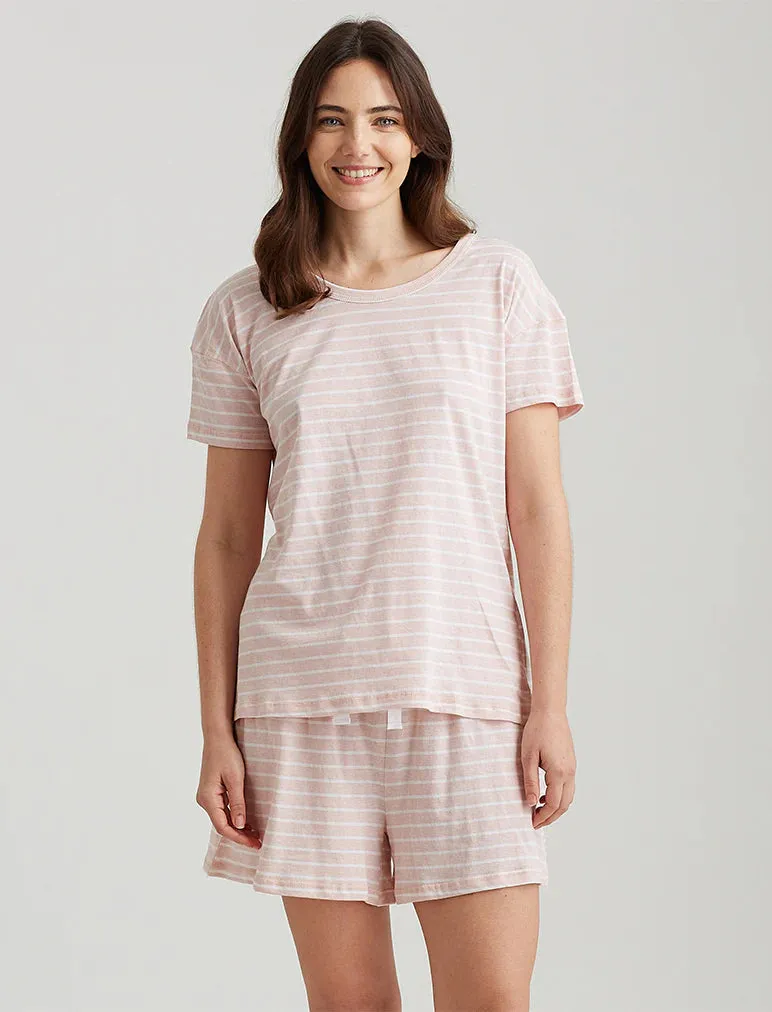 Papinelle - Jada Organic Cotton Stripe Box PJ | Pink