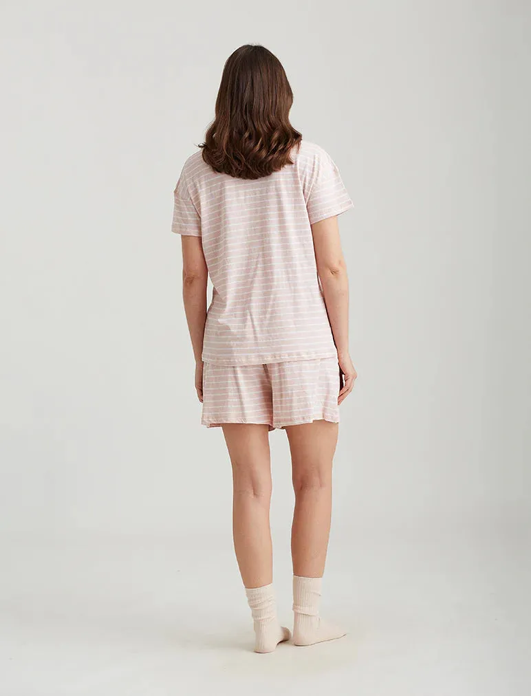 Papinelle - Jada Organic Cotton Stripe Box PJ | Pink