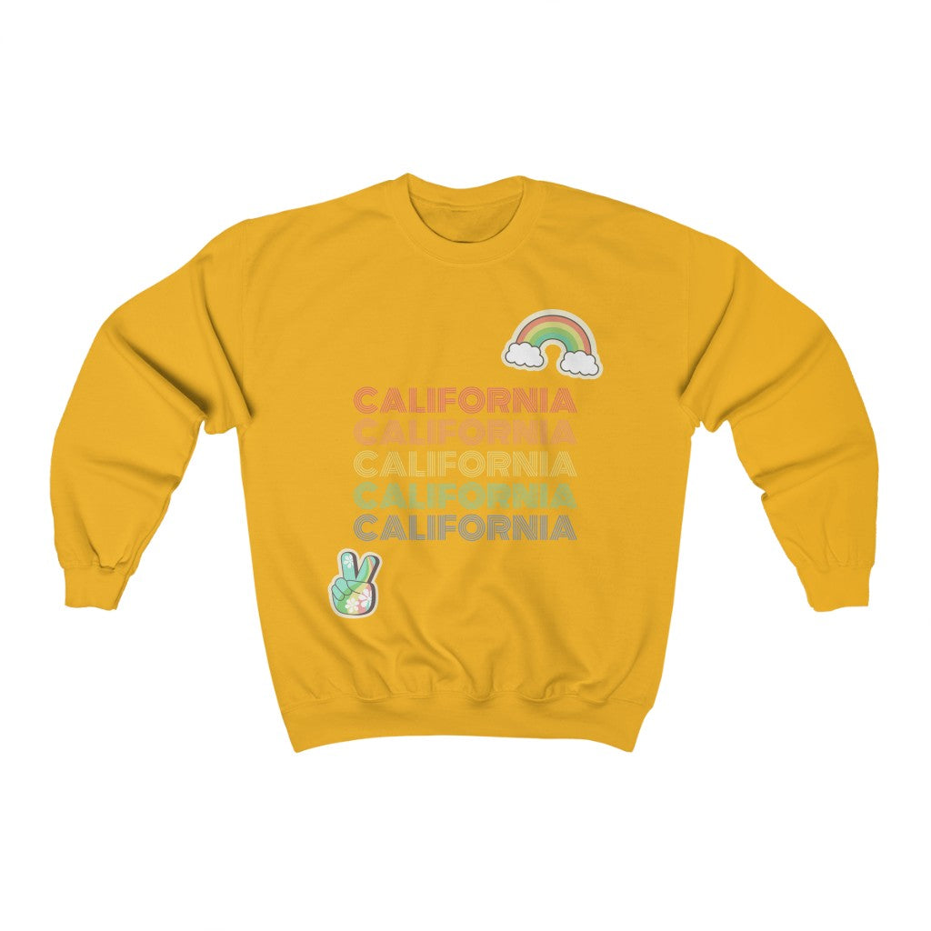 Peace Love & California HD Crewneck Sweatshirt