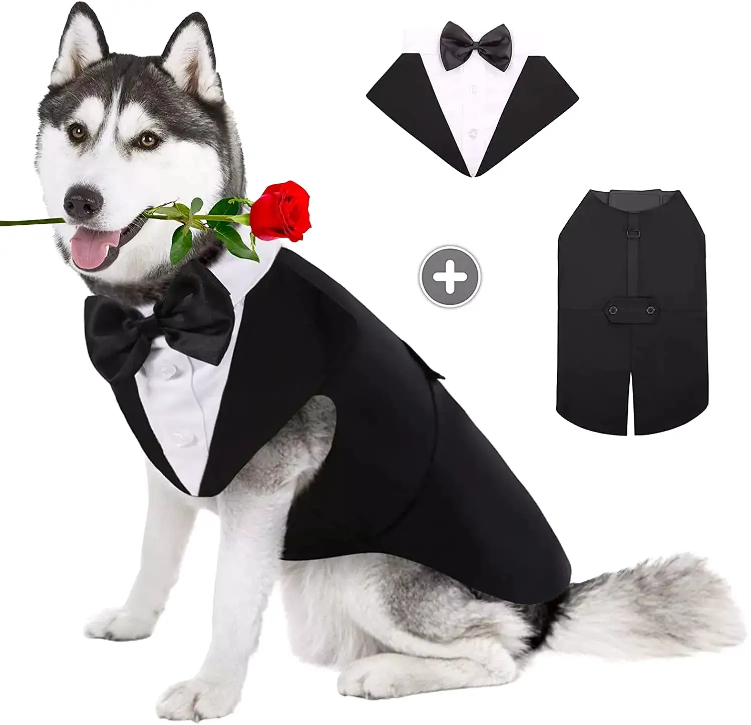 Pet Dog Clothes Fashion Party Show Formal Suit Tie Bow Shirt Wedding Tuxedo Halloween Dress for Small Large Dog Clothes Supplies