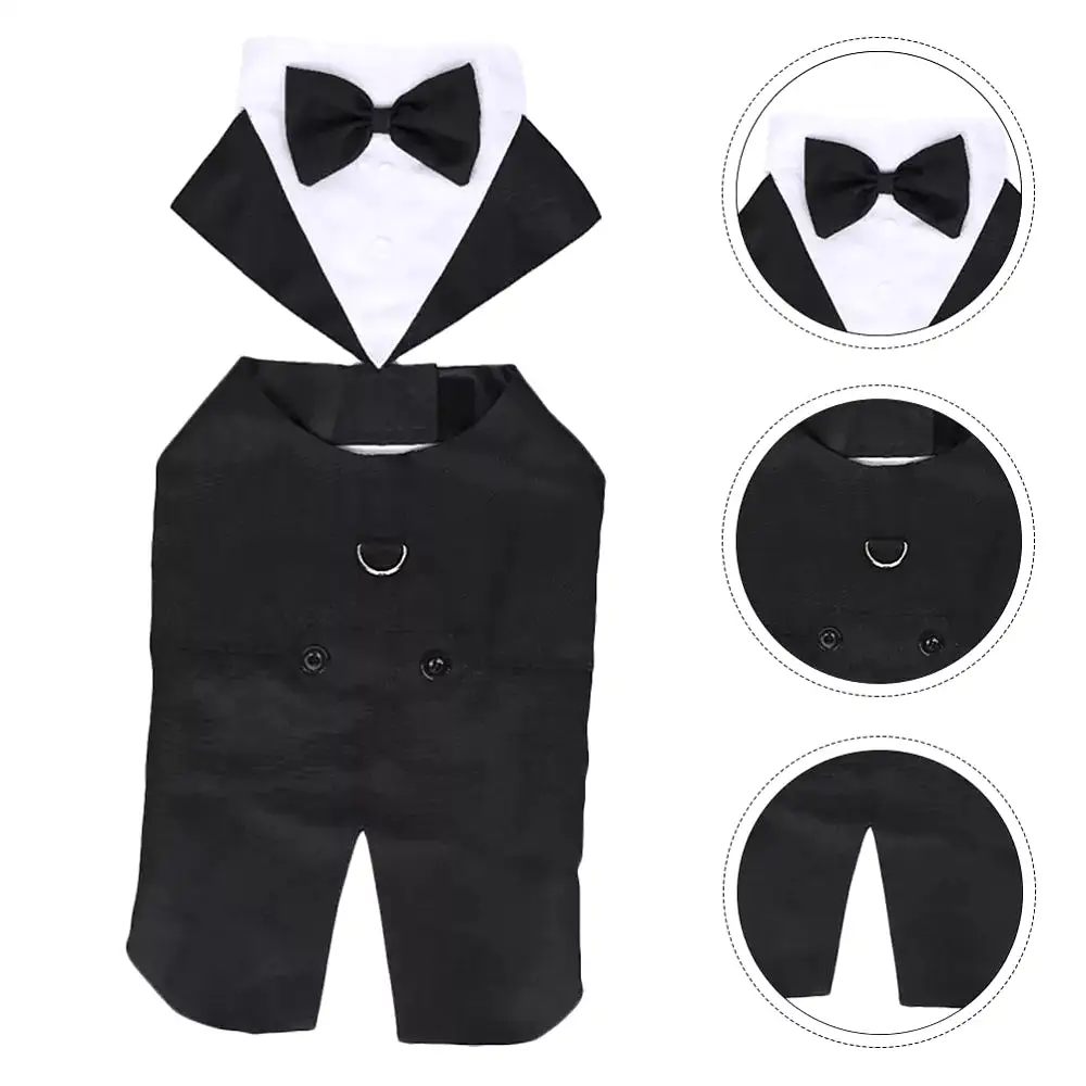 Pet Dog Clothes Fashion Party Show Formal Suit Tie Bow Shirt Wedding Tuxedo Halloween Dress for Small Large Dog Clothes Supplies