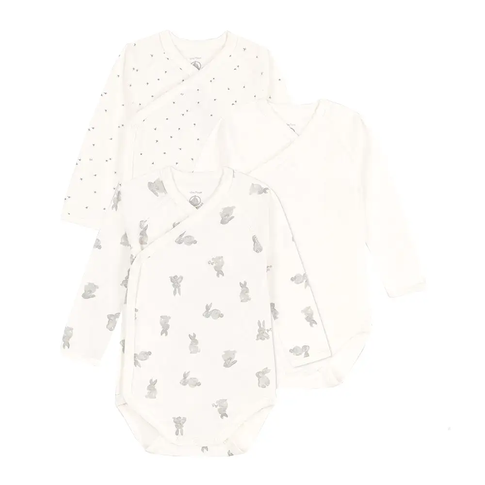 Petit Bateau Long Sleeve Crossover Bodysuit Onesie