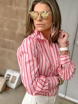 Pink Stripe Long Sleeve Shirt | FINAL SALE