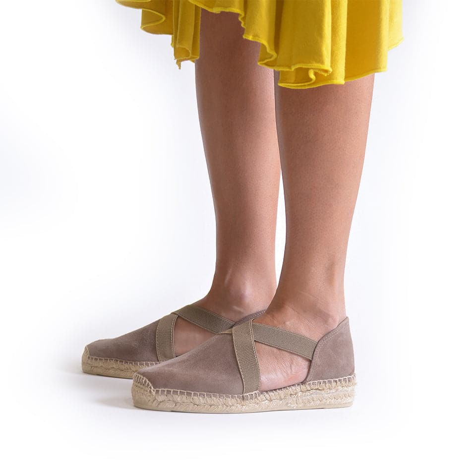 Plain Suede Leather Wedge Espadrille for Women - Enar-A