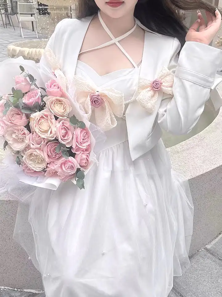 Plus size more kawaii romantic rose slip dress / suit